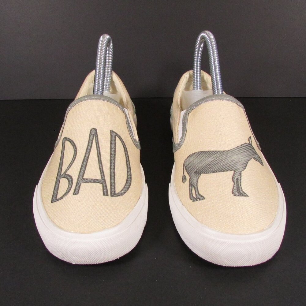 INKKAS Bad Ass Sneakers Women's 5 Canvas Tan & Gray. BRAND NEW